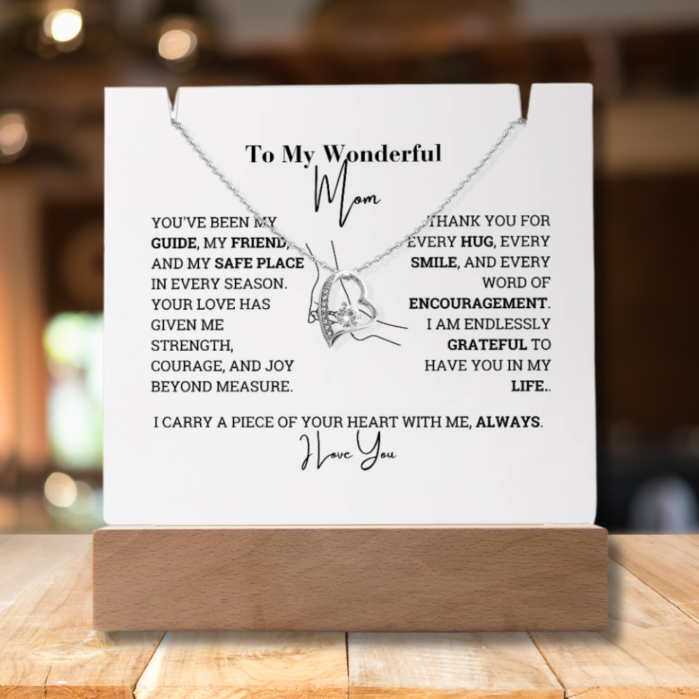 To My Wonderful Mom Keepsake | Lamp and Necklace