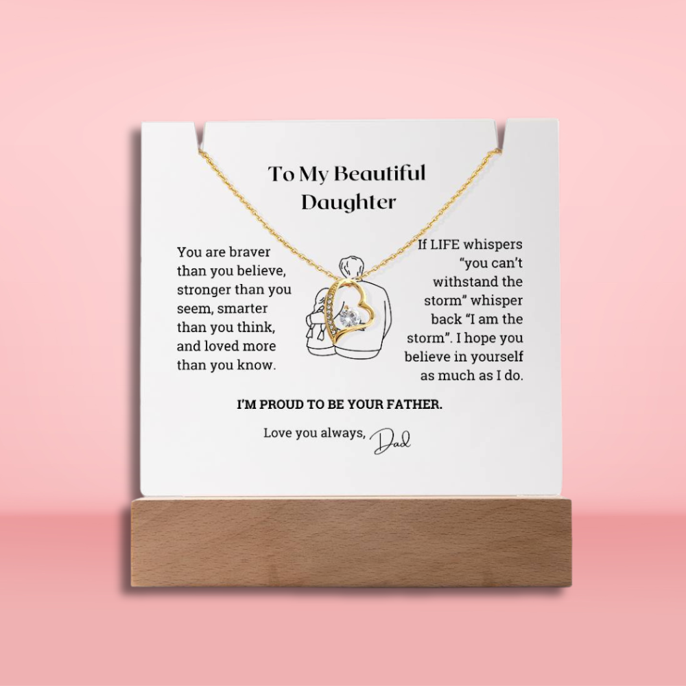 To My Daughter Keepsake | Lamp and Necklace