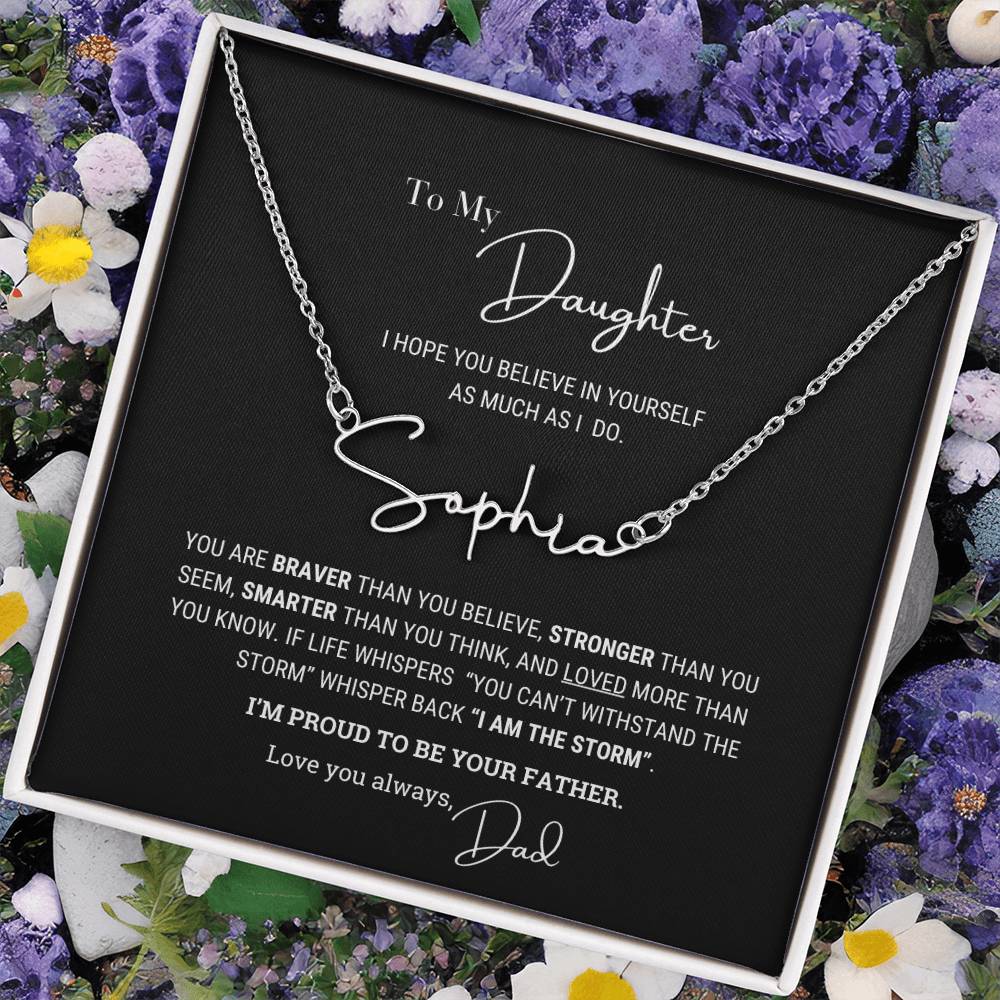 Father to Daughter Custom Name Necklace