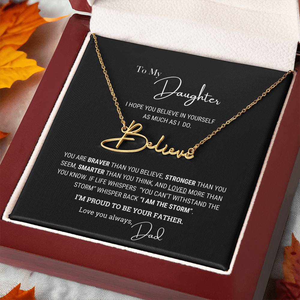 Father to Daughter Custom Name Necklace