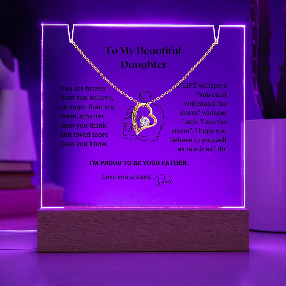 To My Daughter Keepsake | Lamp and Necklace